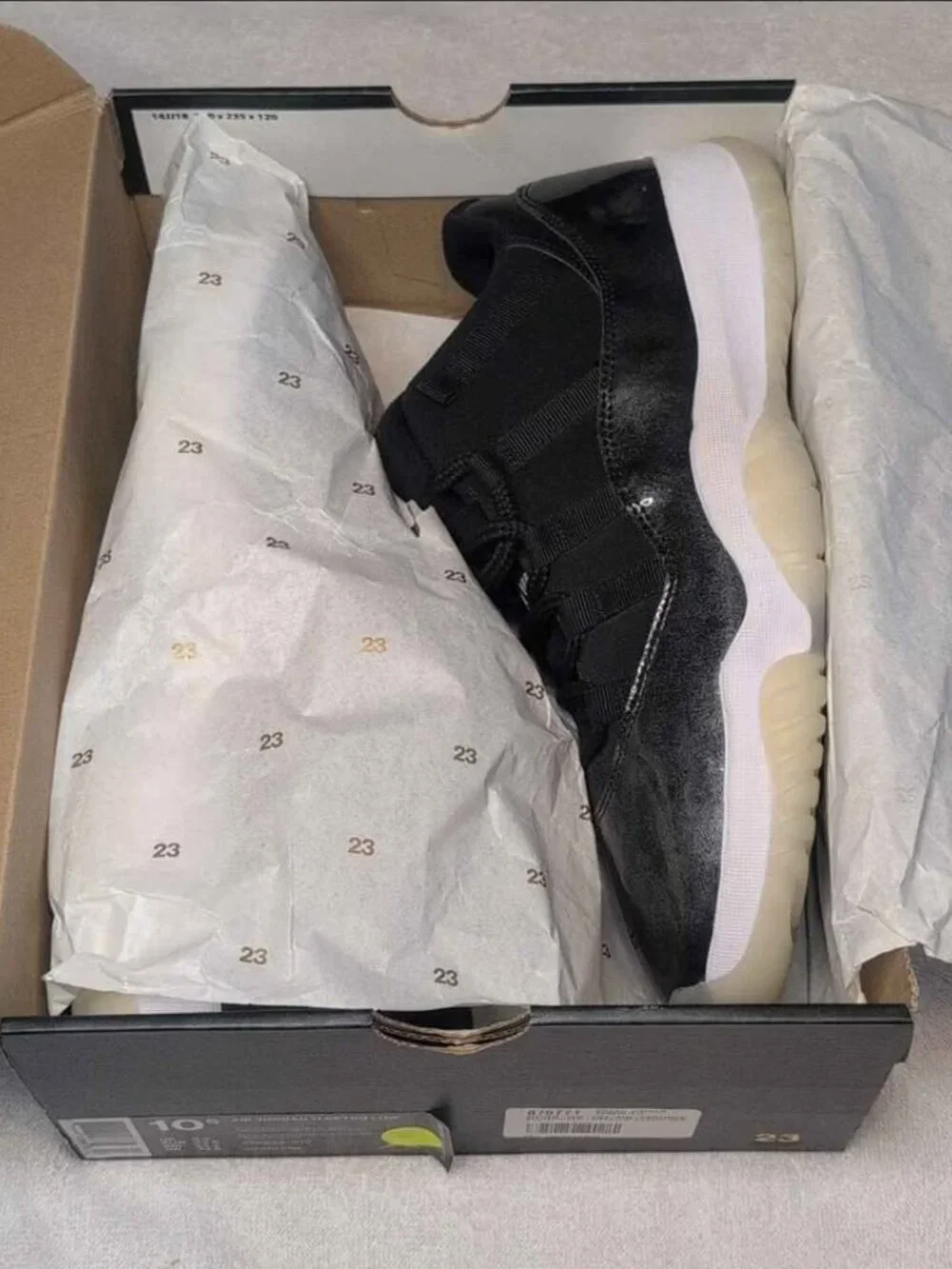 New! Air Jordan Retro 11 Low Barons Black Metallic Silver (2017) Men's Size 10.5